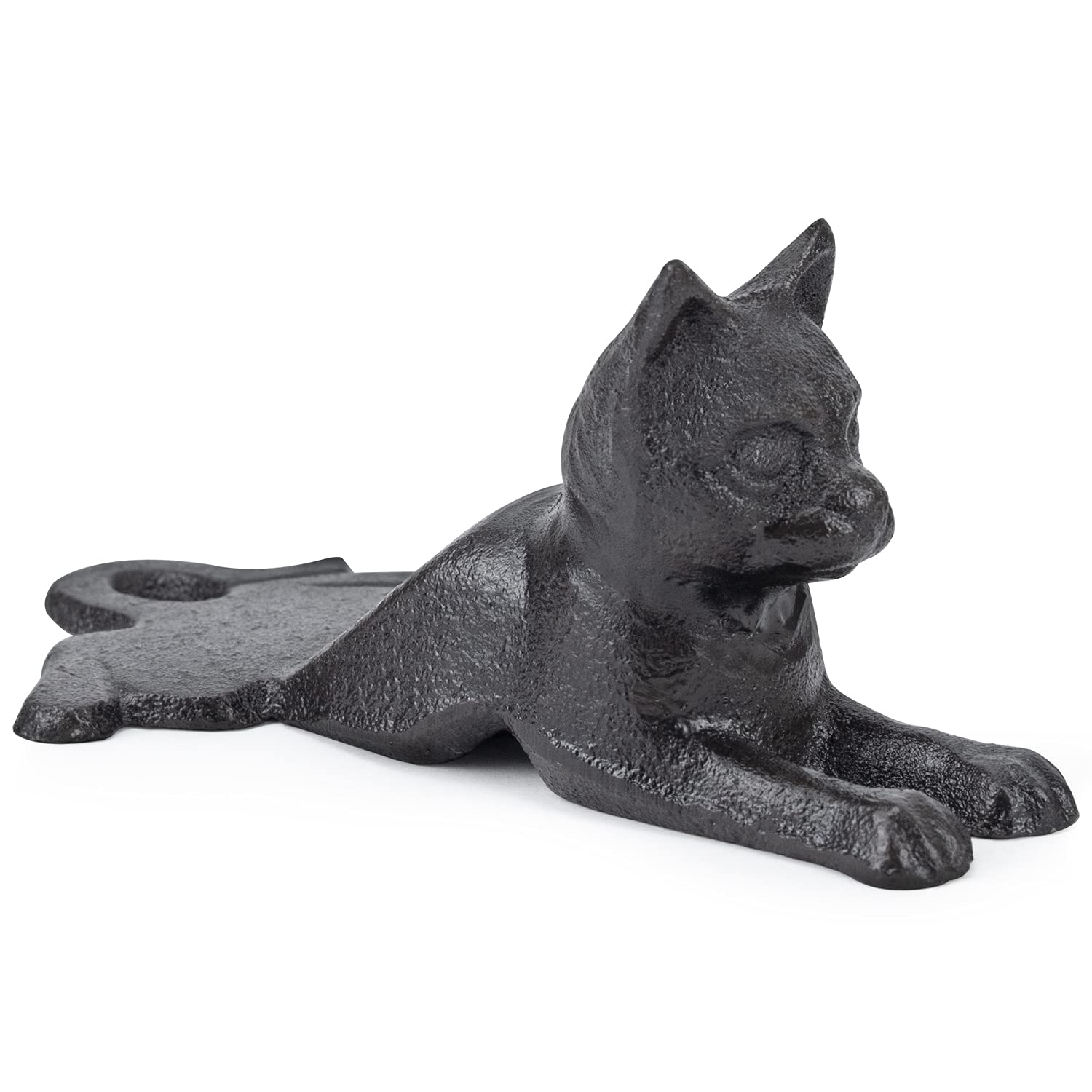 Earl Diamond Heavy Duty Cast Iron Cute Cat Door Stops | Decorative Cute Animal Statue Metal Door Stopper Wedge, With Non-Slip Ma